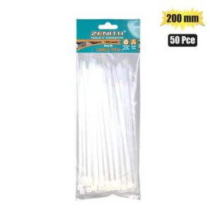Cable-ties 4.8x200mm white 50's zenith
