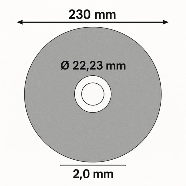 Cutting Disc 230mm Steel 2.0mm 22.23mm Metal - Image 3