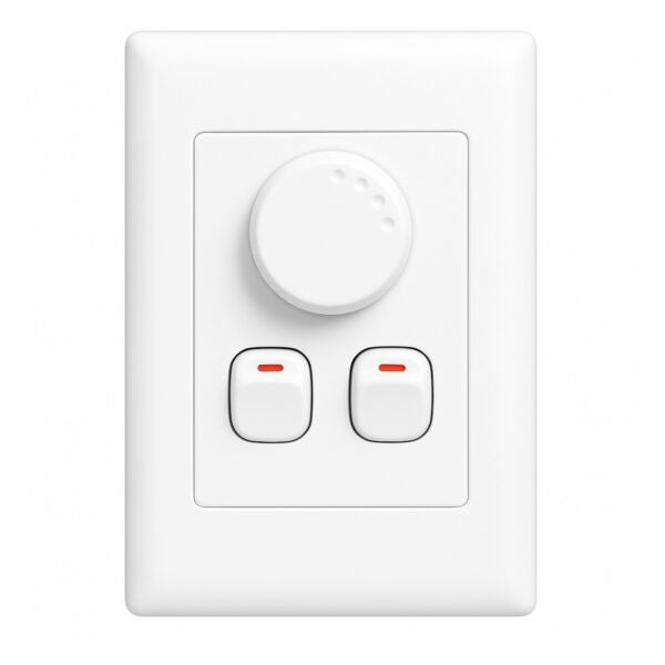 Dimmer Light Switch with 2 Gang Control 250V White