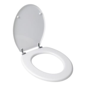 Standard Oval Toilet Seat with Lid White Plastic