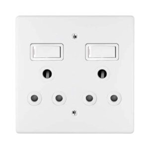 Double Wall Socket 16A 2 x 3-Pin with Switches