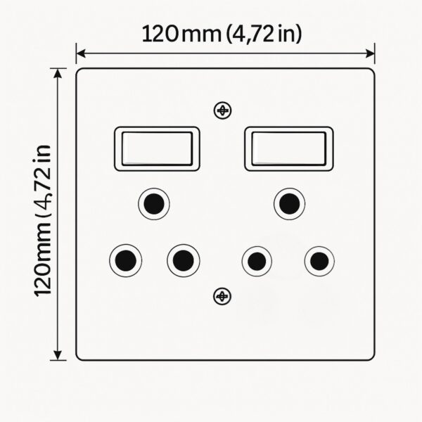 Double Wall Socket 16A 2 x 3-Pin with Switches - Image 3