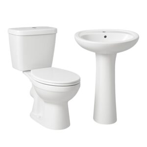 Toilet & Basin Combo Set Floor Mount Ceramic White